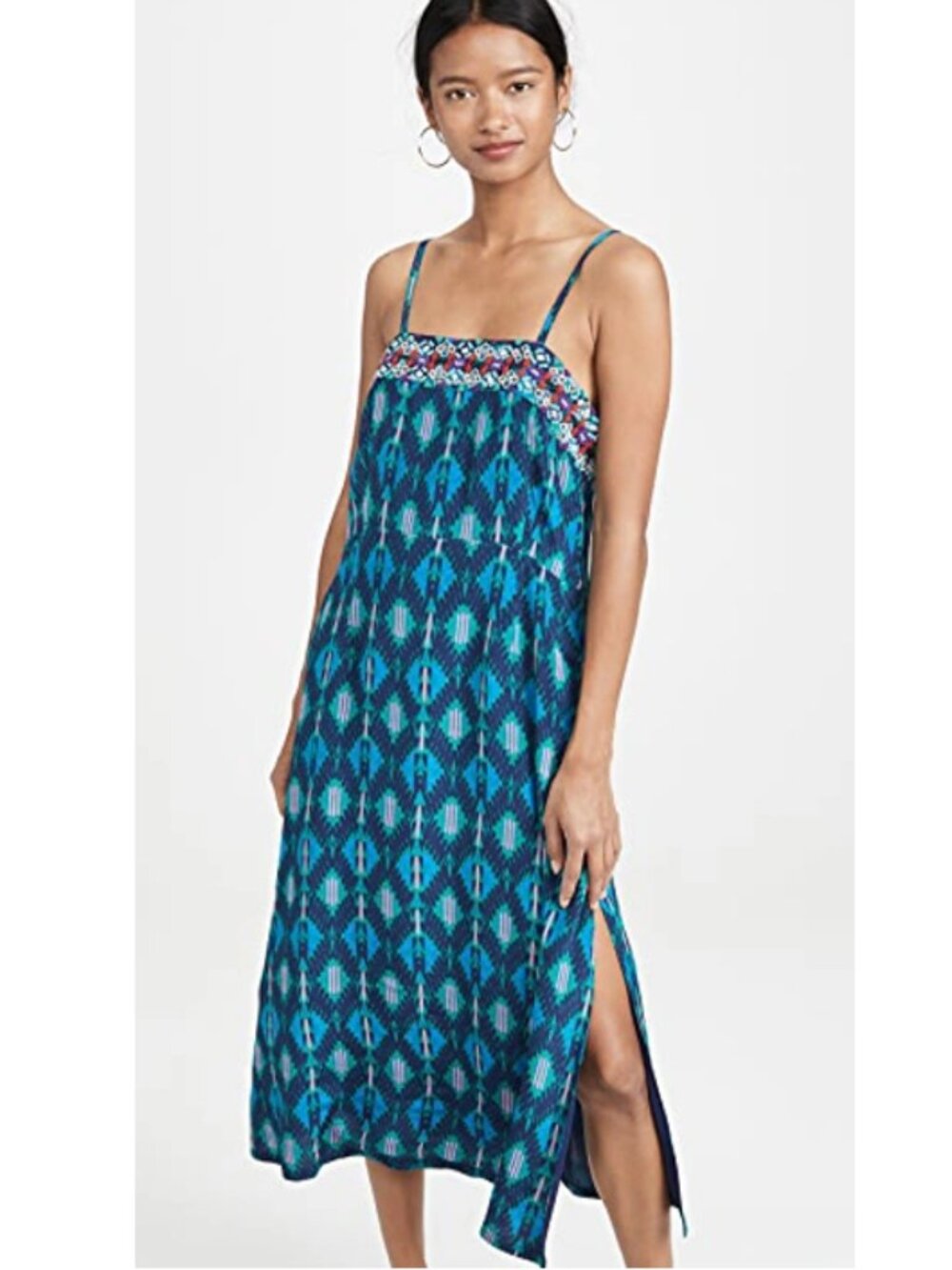 Figue Olatz Iznik Ikat-Print Long Cami Dress